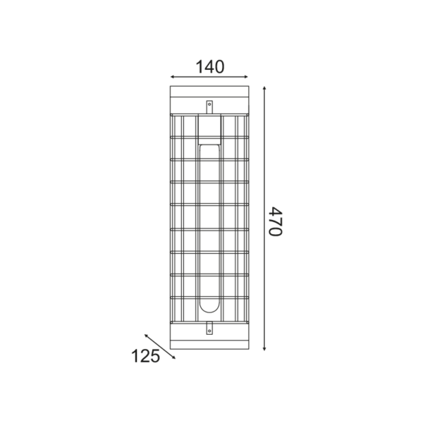 NETTO ΕΠΙΤΟΙΧΟ Φ/Σ 1ΧΕ27 ΞΥΛΟ+ΜΑΥΡΟ ΜΕΤΑΛΛΟ 14X13XH47CM TESLA - Image 2