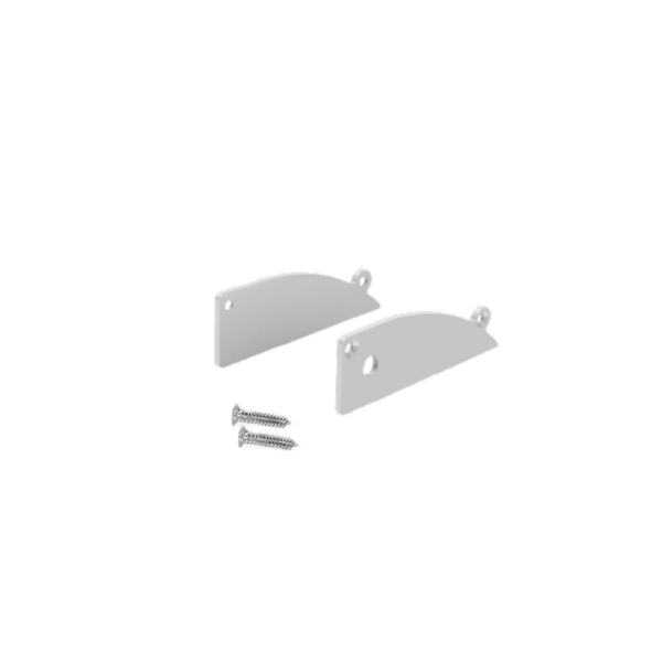SET OF SILVER METAL END CAPS FOR P173
