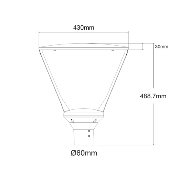 LED URBAN LUMINAIRE WITH ADJUSTABLE WATTAGE 30/40/50W 170/165/160 LM/W 4000K 230V 5YRS GUARANTEE - Image 2