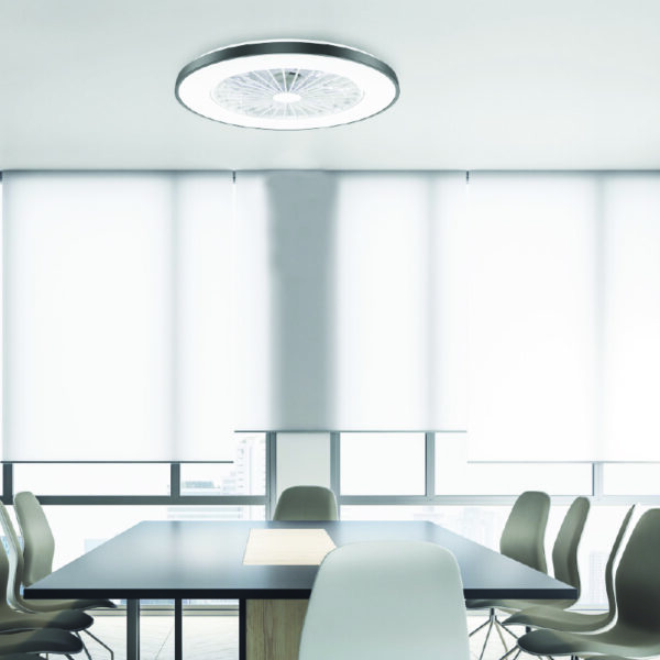 ΑΝΕΜΙΣΤΗΡΑΣ ΟΡΟΦΗΣ ΠΛΑΦΟΝΙΕΡΑ SMART ΜΑΥΡΗ DIMMABLE DC22W Φ50 7 ΔΙΑΦΑΝH ABS ΠΤΕΡΥΓΙΑ ΤΗΛΕΧΕΙΡΙΣΤΗΡΙΟ - Image 2