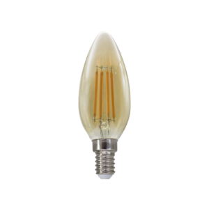 LED FILAMENT E14 DIM C35 5W AMBER 2700K 230V AC 620LM RA80 30000H 360°