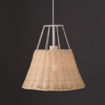 NETTO ΚΡΕΜΑΣΤΟ Φ/Σ 1ΧΕ27 ΡΑΤΑΝ+ΛΕΥΚΟ ΜΕΤΑΛΛΟ D30XH120CM ZORBAS - Image 2