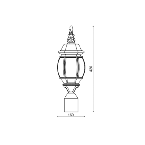 ΦΑΝΑΡΙ ΕΠΙΤΟΙΧΟ ΜΑΥΡΟ ΙΡ44 Ε27 max.60W  RAL C0026 - Image 2