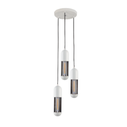 NETTO ΚΡΕΜΑΣΤΟ Φ/Σ 3ΧΕ27 ΛΕΥΚΟ ΜΕΤΑΛΛΙΚΟ D27XH120CM LAB