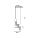 NETTO ΚΡΕΜΑΣΤΟ Φ/Σ 3ΧΕ27 ΛΕΥΚΟ ΜΕΤΑΛΛΙΚΟ D27XH120CM LAB - Image 2