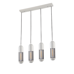 NETTO ΚΡΕΜΑΣΤΟ Φ/Σ 4ΧΕ27 ΛΕΥΚΟ ΜΕΤΑΛΛΙΚΟ 65X8XH120CM LAB