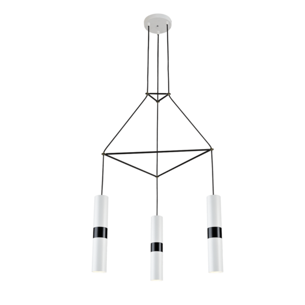NETTO ΚΡΕΜΑΣΤΟ Φ/Σ 3XGU10 ΛΕΥΚΟ ΜΕΤΑΛΛΙΚΟ 56X49XH150CM DA VINCI