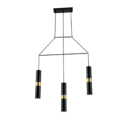 NETTO ΚΡΕΜΑΣΤΟ Φ/Σ 3XGU10 ΜΑΥΡΟ ΜΕΤΑΛΛΙΚΟ 66X8XH150CM DA VINCI