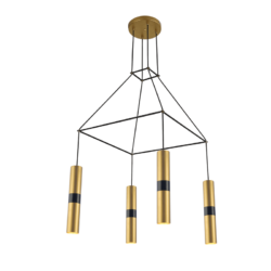 NETTO ΚΡΕΜΑΣΤΟ Φ/Σ 4XGU10 ΟΡΕΙΧΑΛΚΟ ΜΕΤΑΛΛΙΚΟ 56X56XH150CM DA VINCI