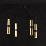NETTO ΚΡΕΜΑΣΤΟ Φ/Σ 4XGU10 ΟΡΕΙΧΑΛΚΟ ΜΕΤΑΛΛΙΚΟ 56X56XH150CM DA VINCI - Image 2