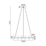 NETTO ΚΡΕΜΑΣΤΟ Φ/Σ LED2835 32W ΧΡΥΣΟ ΑΛΟΥΜΙΝΙΟ 3000Κ 2880LM D52XH131.5CM IONIAN - Image 2