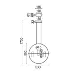 NETTO ΚΡΕΜΑΣΤΟ Φ/Σ LED2835 12W ΧΡΥΣΟ ΑΛΟΥΜΙΝΙΟ 3000Κ 1080LM D53XH173CM IONIAN - Image 2