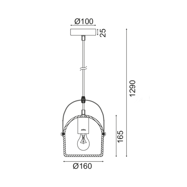 NETTO ΚΡΕΜΑΣΤΟ Φ/Σ 1ΧΕ27 ΓΚΡΙ ΤΣΙΜΕΝΤΟ D16XH130CM CARAMELO - Image 2