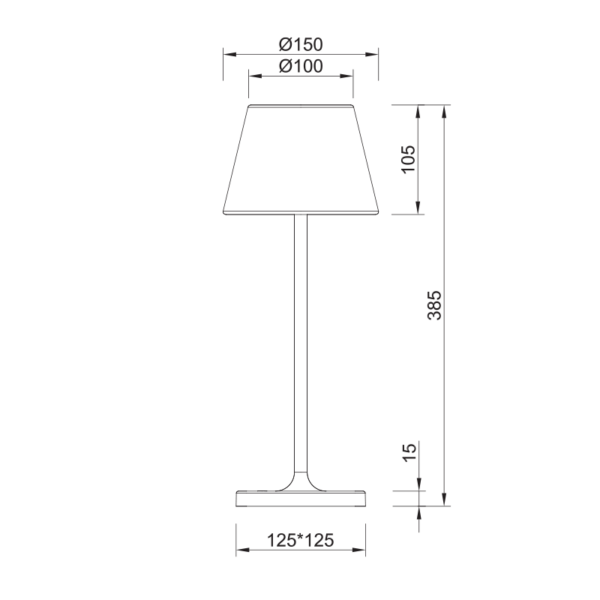 ^LED SMD TABLE BATTERY LUMINAIRE 2W 170LM  3.000K Sand White 360°  CRI80 IP54 - Image 2