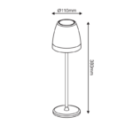 ^LED SMD TABLE BATTERY LUMINAIRE 2W 150LM 38° 3.000K DARK GREY CRI80 IP54 - Image 2