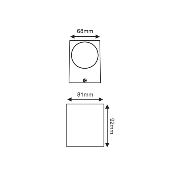 GU10 WALL LUMINAIRE 230V AC DARK GREY IP65 MAX.35W - Image 2