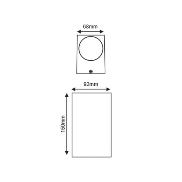 GU10 WALL LUMINAIRE 230V AC GOLDEN BLACK IP65 MAX.2X35W - Image 2