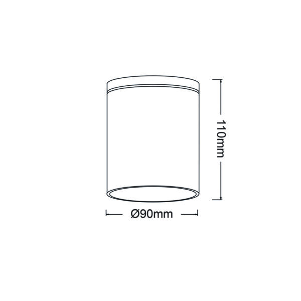 ^GU10  ROUND CEILING LUMINAIRE 230V AC GOLDEN BLACK IP65 GU10 MAX.35W - Image 2