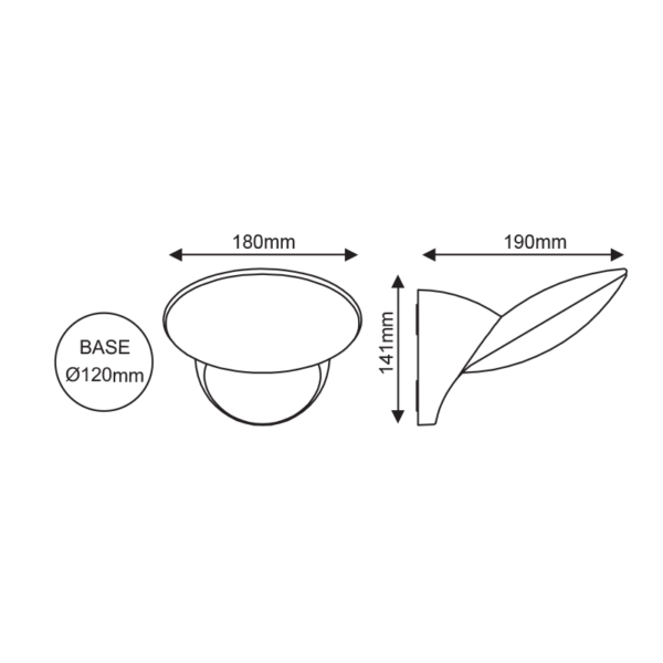 LED SMD WALL LUMINAIRE 14W 630LM 110° 230V AC 3.000K DARK GREY CRI80 IP54 30.000HRS - Image 3