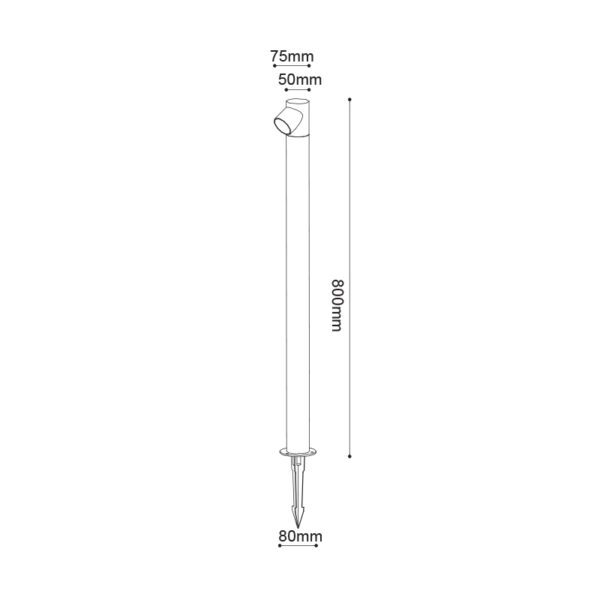 ^LED COB POST LUMINAIRE & SPIKE 5W 240LM 50° 230V AC 3.000K DARK GREY CRI80 IP65 30.000HRS - Image 2