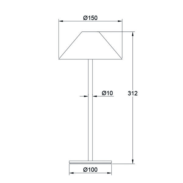 LED SMD TABLE BATTERY LUMINAIRE 3W 140LM  3.000K DARK GREY  270° CRI80 IP54 - Image 2