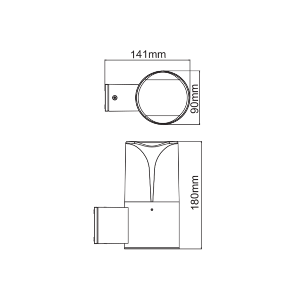 E27 WALL LUMINAIRE 230V AC DARK GREY IP54 MAX.23W - Image 2