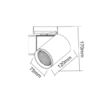 SAND WHITE LED TRACK LUMINAIRE 20W 3000K 1-PHASE 38° 2200LM 230V AC Ra80 5YRS - Image 2