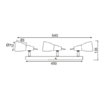NETTO ΣΠΟΤ ΙΙΙ ΜΠΑΡΑ ΓΥΑΛΙ ΜΠΡΟΝΖΕ 3Χ40W E14 KAMET - Image 2