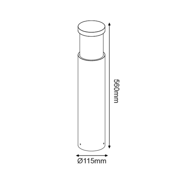 ^ΦΩΤΙΣΤΙΚΟ ΚΗΠΟΥ 560MM IP65 Ε27 Max.7W ΛΕΥΚΟ ΤΣΙΜΕΝΤΟ & PC ΚΑΛΥΜΜΑ - Image 2