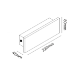 ^ΕΠΙΤΟΙΧΟ ΓΡΑΜΜΙΚΟ ΦΩΤΙΣΤΙΚΟ LED SMD 8W 480LM 230V AC 3000K RA80 IP65 30.000HRS ΜΑΥΡΟ ΤΣΙΜΕΝΤΟ - Image 2