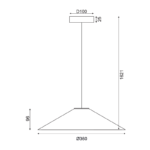 NETTO ΚΡΕΜΑΣΤΟ Φ/Σ 1Χ GX53 WALNUT ΞΥΛΟ D36XH160CM NAIROBI - Image 2