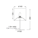 ΠΟΡΤΑΤΙΦ ΥΦΑΣΜΑ ΓΚΡΙ ΜΕ ΒΑΣΗ ΝΙΚΕΛ 1X40W E14 H28CM HARPY - Image 2