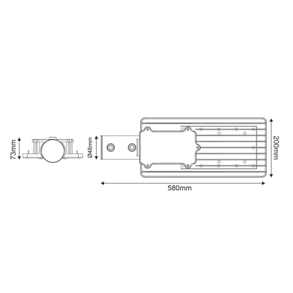 LED STREET LUMINAIRE 150W 15000LM 4000K 120X50˚ CLASS I 230V AC IP66 - Image 2