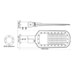 LED STREET LUMINAIRE 150W 20250LM 4000K 140x90˚ CLASS I 230V AC IP66 - Image 3