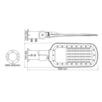 LED STREET LUMINAIRE 40W 5600LM 4000K 140x90˚ CLASS I 230V AC IP66 - Image 3