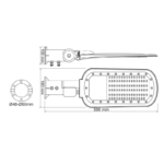 LED STREET LUMINAIRE 60W 8400LM 4000K 140x90˚ CLASS I 230V AC IP66 - Image 3