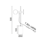 NETTO ΕΠΙΤΡΑΠΕΖΙΟ Φ/Σ 1XE14 ΜΑΥΡΟ ΜΑΡΜΑΡΟ+ΜΕΤ/ΚΟ D9XH58CM HERA - Image 3