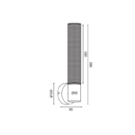 NETTO ΕΠΙΤΟΙΧΟ Φ/Σ 1ΧΕ27 ΜΑΥΡΟ ΜΕΤΑΛΛΙΚΟ 10Χ10X39CM ALCATRAZ - Image 2