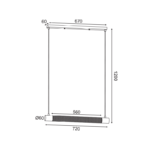 NETTO ΚΡΕΜΑΣΤΟ Φ/Σ 2ΧΕ27 ΜΑΥΡΟ ΜΕΤΑΛΛΙΚΟ 72Χ6XH120CM ALCATRAZ - Image 2