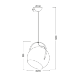 NETTO ΚΡΕΜΑΣΤΟ Φ/Σ 1ΧΕ27 ΜΕΤΑΛΛΙΚΟ ΧΑΛΚΙΝΟ Φ20X120CM AKANES - Image 2