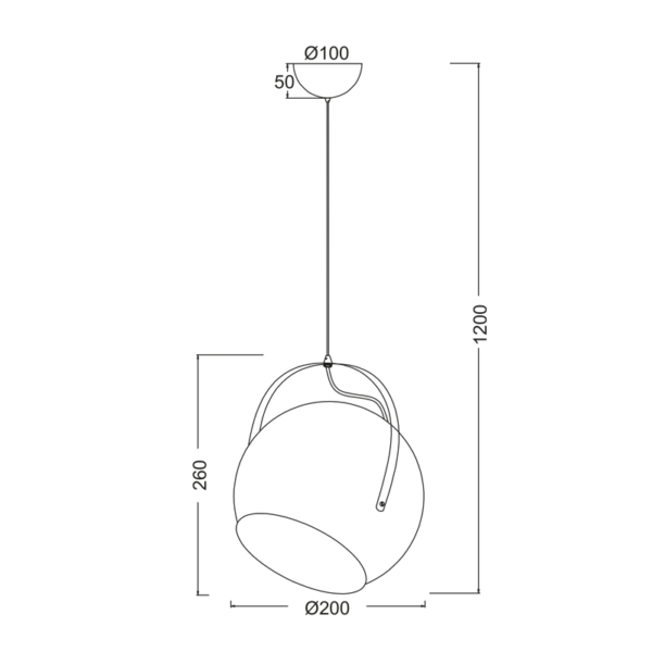 NETTO ΚΡΕΜΑΣΤΟ Φ/Σ 1ΧΕ27 ΜΕΤΑΛΛΙΚΟ ΧΑΛΚΙΝΟ Φ20X120CM AKANES - Image 2