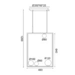 ^ΚΡΕΜΑΣΤΟ Φ/Σ 4xG9 QUADRO ΜΑΥΡΟ ΜΕΤ/ΚΟ +ΛΕΥΚΟ ΓΥΑΛΙ 49Χ12Χ120CM - Image 3