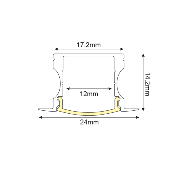 HAZEL ΠΡΟΦΙΛ ΑΛΟΥΜΙΝΙΟΥ P115U ME ΟΠΑΛ PC ΚΑΛΥΜΜΑ 2m/pc - Image 2