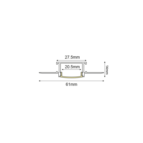 LOND ΠΡΟΦΙΛ ΑΛΟΥΜΙΝΙΟΥ P125 ΜΕ ΟΠΑΛ PC ΚΑΛΛΥΜΑ 2m/pc - Image 2