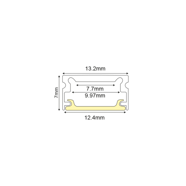 MICRO ΠΡΟΦΙΛ ΑΛΟΥΜΙΝΙΟΥ ΜΕ ΟΠΑΛ ΚΑΛΛΥΜΑ 2m/pc - Image 2