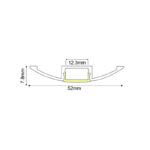2WING ALUMINUM PROFILE WITH OPAL PC DIFFUSER 2m/pc - Image 2