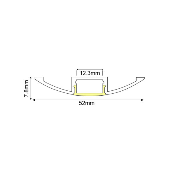 2WING ALUMINUM PROFILE WITH OPAL PC DIFFUSER 2m/pc - Image 2