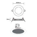 ΛΕΥΚΟ ΣΤΡΟΓΓΥΛΟ LED ΠΑΝΕΛ ΧΩΝΕΥΤΟ 23W 4000K 2120Lm Φ298mm 230V AC Ra80 - Image 2