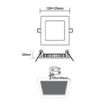 ΛΕΥΚΟ ΤΕΤΡΑΓΩΝΟ LED ΠΑΝΕΛ ΧΩΝΕΥΤΟ 6W 3000K 450Lm 118x118mm 230V AC Ra80 - Image 2