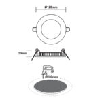 ΛΕΥΚΟ ΣΤΡΟΓΓΥΛΟ LED ΠΑΝΕΛ ΧΩΝΕΥΤΟ 6W 4000K 470Lm Φ119mm 230V AC Ra80 - Image 2